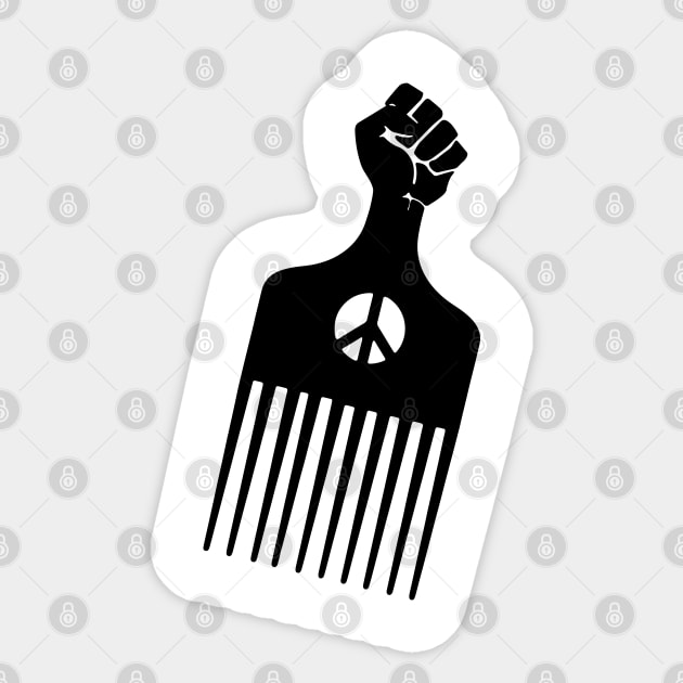 Black Fist Afro Pick, Black Culture, Black History, Black Lives Matter Sticker by UrbanLifeApparel